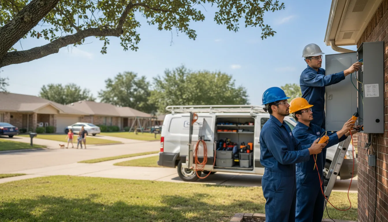 Certified electrician providing emergency electrical services in Wallis, TX
